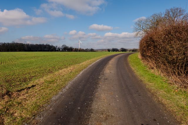 an empty green lane