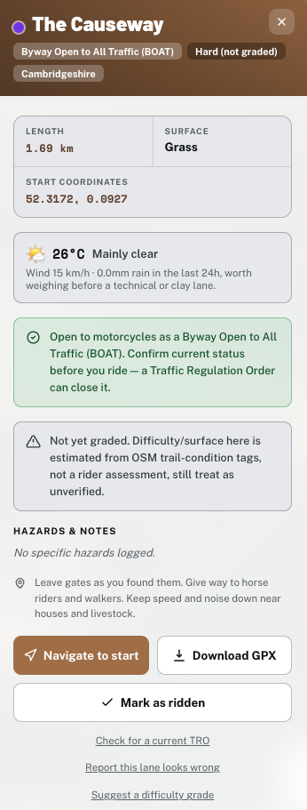 lane data offline