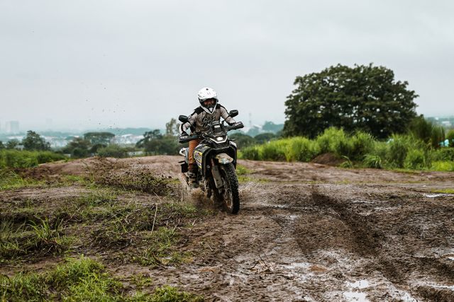 biker on green lane