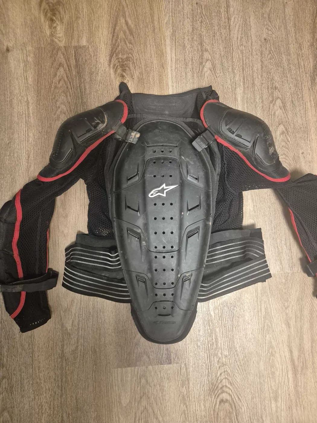 Alpinestars Bionic Jacket 2 laid flat, back view, showing the integrated back protector and shoulder armour