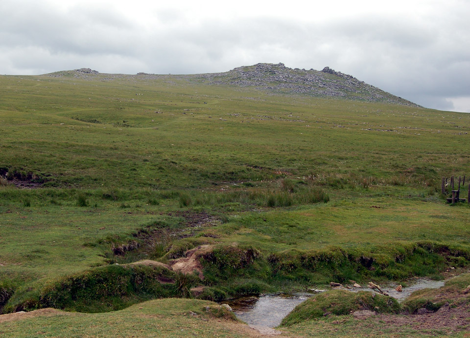 Rough Tor rising above open moorland on Bodmin Moor