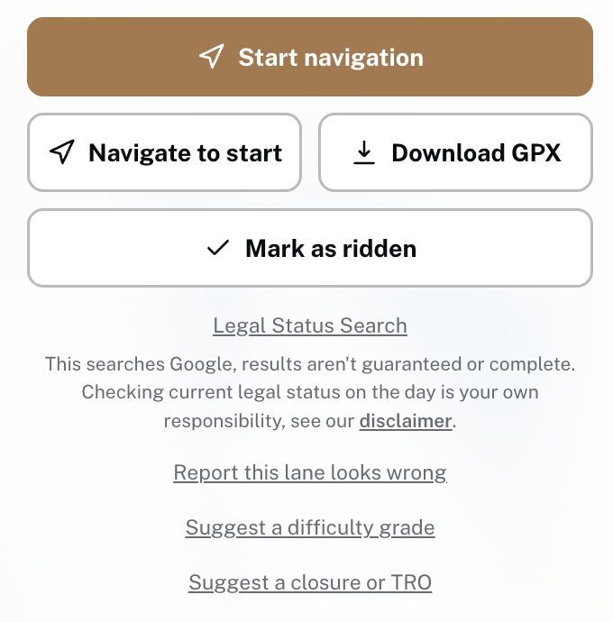 tapping navigate to start on a lane in Holloway to get turn-by-turn directions there