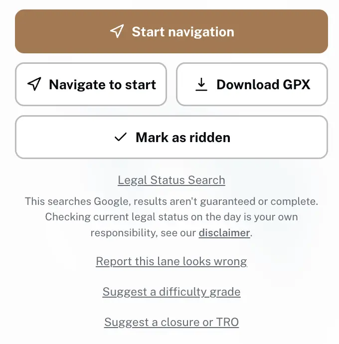 tapping navigate to start on a lane in Holloway to get turn-by-turn directions there